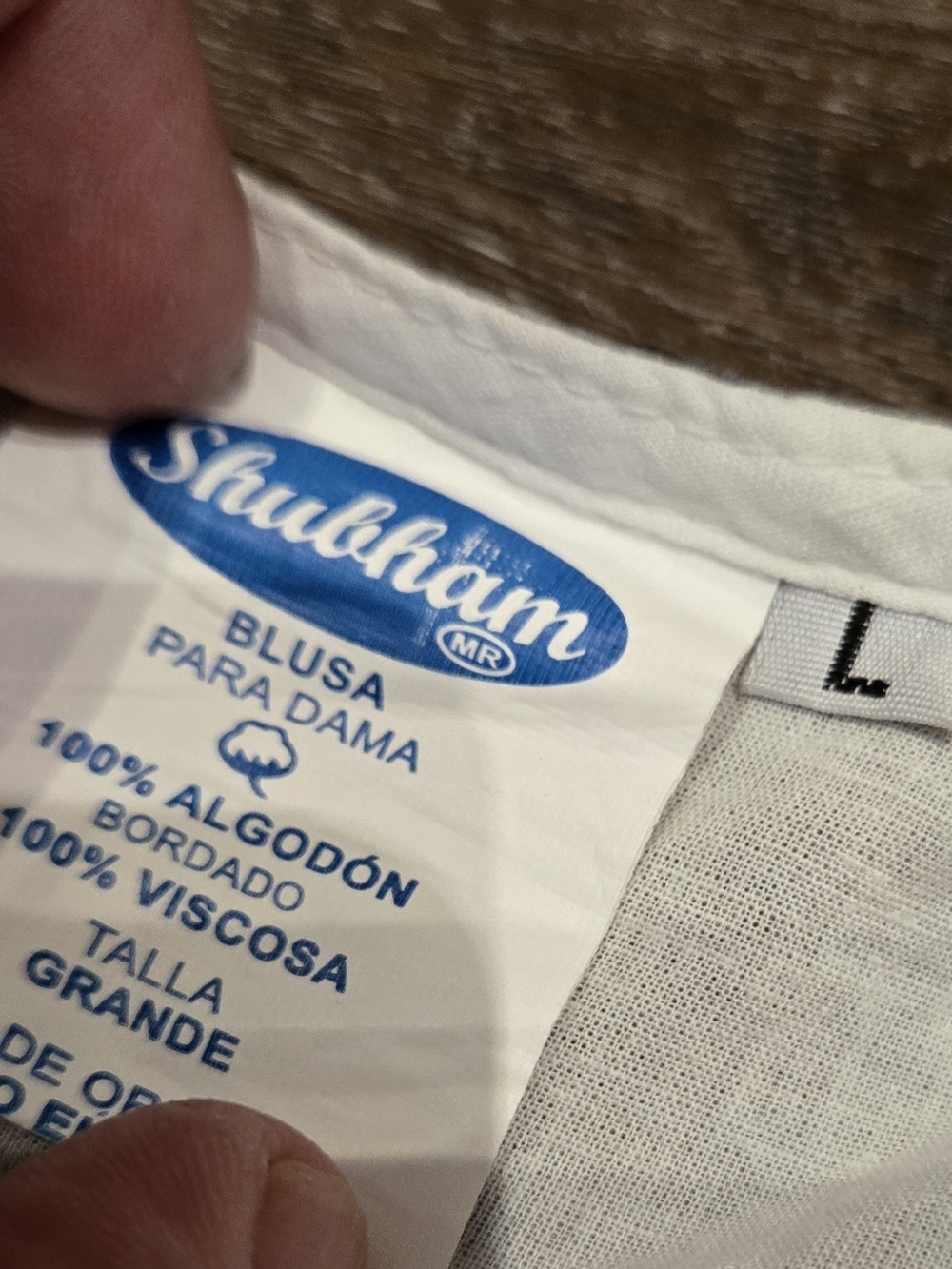 Shubham White Embroidered Cotton & Viscose Boho Blouse - Size Large - Picture 5 of 5